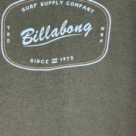 Billabong Short Sleeve Graphic Print Crew Neck T-Shirt Men’s size L Army Green - Picture 3 of 4